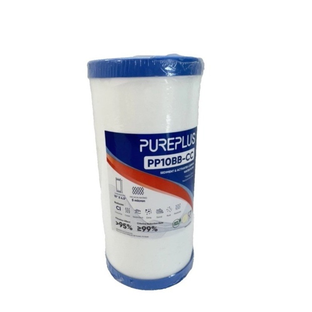 PurePlus PP10BB-CC Water Filter 10" x 4.5" 5 Micron Sediment Activated Carbon